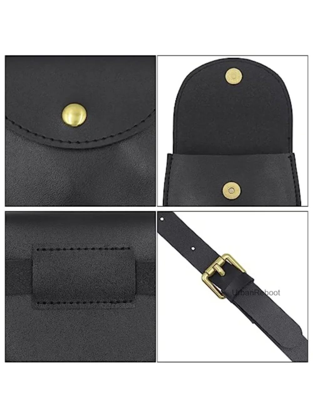 Mini PU Leather Saddle Crossbody Purse Flap Button Closure Adjustable Strap